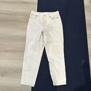 Topshop white denim mom jeans